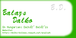 balazs dalko business card